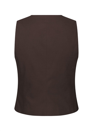 Yula linen waistcoat Dark Brown Neo Noir 